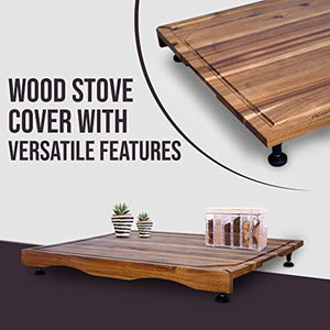 Cucina Green Acacia Wood Stove Top Cover with versatile cutting board  Noodle Board Chopping Board features Ideal for Tiny Kitchens Available with  Premium Quality Cucina Green Sturdy Adjustable Legs : : Home